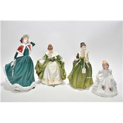 Two Royal Doulton figurines including "Christmas Day" HN4315 and "Hannah", "Fleur" HN2368, plus figu