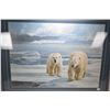 Image 1 : Framed print of a pair of polar bears by artist Calvert