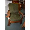 Image 1 : Antique quarter cut oak reclining Morris chair with newer upholstery