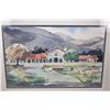 Image 1 : Framed original watercolour painting of a church in a mountain setting by D. Philips, 13" x 20"