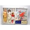 Image 1 : Vintage Barbie doll travel case and three dolls including Skipper doll, plus a large selection of ac
