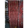 Image 1 : 100% wool Iranian Hamadan runner/ area carpet with overall geometric pattern, red background and hig