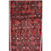 Image 2 : 100% wool Iranian Hamadan runner/ area carpet with overall geometric pattern, red background and hig