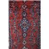 Image 2 : 100% wool Iranian Hamadan runner/ area carpet with triple medallion, floral pattern, red background 