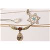 Image 1 : Two sterling silver neck chains and pendants including pearl drop and turquoise inlaid star and a vi