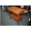 Image 1 : Quarter cut oak, barley twist fold over tea wagon/ games table with original castors and undershelf