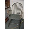 Image 1 : Antique spinning wheel and an antique spindle back arm chair