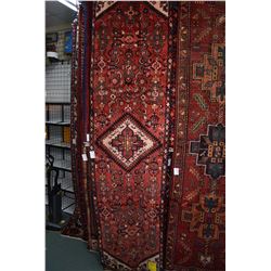 100% wool Iranian Hamedan runner/ area carpet with center medallion, overall stylized floral design 