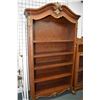 Image 1 : Quality modern open shelf display unit with antique style decorative finish on heavy paw feet, 89" i