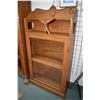 Image 1 : Antique Canadiana oak single door book/display cabinet, 63" in height