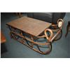 Image 1 : Unusual bamboo sleigh motive coffee table