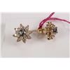 Image 1 : Pair of 14kt yellow gold, diamond and alexandrite gemstone earrings. Set with 0.50ct of brilliant cu