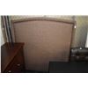 Image 1 : Double sized fabric upholstered head board with nail head decoration