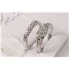Image 1 : Ladies 14kt white gold and diamond ring set with six princess cut white diamonds of approximately .4