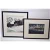 Image 1 : Framed original watercolour and gouache painting of a urban street scene, no artist signature seen, 