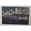 Image 2 : Framed original watercolour and gouache painting of a urban street scene, no artist signature seen, 