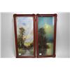 Image 1 : Two vintage framed pastel on paper original landscapes both signed by artist Chandler and both 20" X