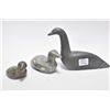 Image 1 : Three graduated soapstone carved birds, two signed including B. Sicrow