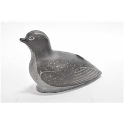 Carved soapstone loon, 6 1/2" in length