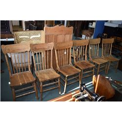 Set of six matching antique pressed back side chairs, stripped and ready for final prep. and finish