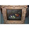 Image 1 : Large gilt framed still-life painting with artist signature L. Reid and original Jordan's tag on ver