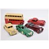 Image 1 : Five vintage Dinky Toys including Bristol 450 #163, Jaguar # 157, Riley # 40A, double decker bus # 2