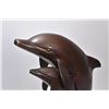 Image 2 : Two modern sculptures including 22" spelter lady and a two bronze dolphins