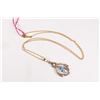 Image 3 : Ladies 10kt yellow gold 16" neck chain and a 10kt yellow gold, genuine pearl and pearl shaped aquama