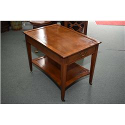 Mid 20th century magazine table and a 1970's single drawer side table