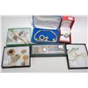 Image 1 : Tray lot of vintage and collectible costume jewellery including signed gold plated necklaces with ma