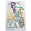 Image 1 : Tray lot of vintage and collectible jewellery including bone and bead necklace, amethyst stone neckl