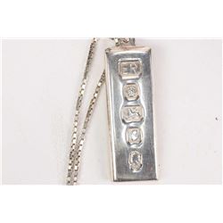 Sterling silver 22  box chain and a British hallmarked Queen's silver jubilee .8oz sterling silver i