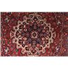 Image 2 : 100% wool Iranian Bakhtiar area carpet with large center medallion with predominantly red background