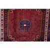 Image 2 : 100% wool Iranian Nahavand area carpet with large center medallion, in tones of red, royal navy blue