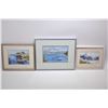 Image 1 : Three original watercolour paintings all water themed including titled on verso "Evening Reflections