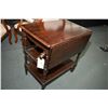 Image 1 : Mid 20th century drop leaf tea wagon with single drawer and unusual lever operated leaf lifts