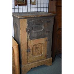 Antique two door primitive ice chest