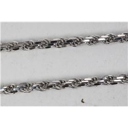 14kt white gold 20" rope chain. Retail replacement value $1,050.00