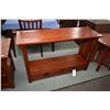 Image 1 : Modern mission style sofa/console table with two drawers