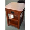 Image 1 : Two Mission style modern side table including one round and one square