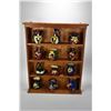 Image 1 : Wall mount four tier display with twelve pieces of Tunstall handpainted semi-porcelain cabinet piece