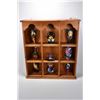 Image 1 : Wall mount four tier display with nine pieces of Tunstall handpainted semi-porcelain cabinet pieces