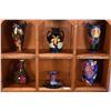 Image 2 : Wall mount four tier display with nine pieces of Tunstall handpainted semi-porcelain cabinet pieces