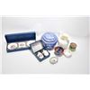 Image 1 : Selection of china collectibles including Maling biscuit barrel, two boxed Royal Worcester sets incl