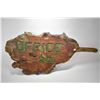 Image 1 : Burl wood slab with carved in signage "Office 201", 46" wide