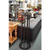 Image 1 : Semi contemporary tall metal stand with faux marble top, 59" in height