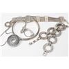 Image 3 : Selection of vintage collectible jewellery including stone hinged bracelets, cameo style bracelet, c