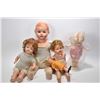 Image 1 : Five vintage composition dolls including Kewpie style doll, composition is good on all dolls, no cra