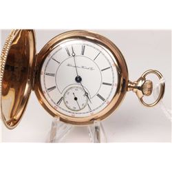 Hampden size 18, 17 jewel, model 4 pocket watch. Serial # 1720496 dates this pocket watch to 1902, f