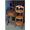 Image 1 : Mid 20th century walnut smoker's cabinet and a three tier folding snack butler